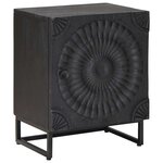 vidaXL Table de chevet faite main Noir 40 x 30 x 50 cm