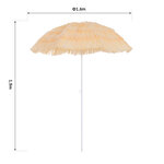 Parasol de plage jardin design hawai 160 cm raphia artificiel beige