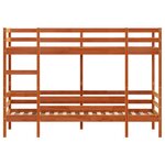 vidaXL Lit superposé cire marron 90x190 cm bois de pin massif