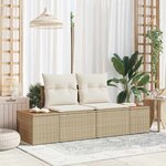 vidaXL Canapé de jardin Beige 184 x 62 x 85cm polyrotin