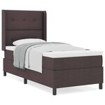 vidaXL Lit avec matelas à ressorts   marron foncé  100 x 200 cm  en tissu