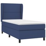 vidaXL Sommier à lattes de lit avec matelas Bleu 90x190 cm Tissu