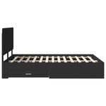 vidaXL Cadre de lit avec tiroir Noir 140 x 190 cm Bois d'ingénierie