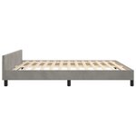vidaXL Cadre de lit avec tête de lit Gris clair 160x200 cm Velours