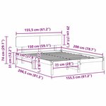 vidaXL Cadre de lit Naturel 150 x 200 cm Bois massif en pin