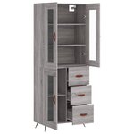 vidaXL Buffet haut Sonoma gris 69 5x34x180 cm Bois d'ingénierie