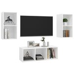 vidaXL Ensemble de meuble TV 3 Pièces Blanc Bois d'ingénierie