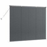 vidaXL Store de Fenêtre avec des rideaux Gris foncé Aluminium