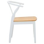 vidaXL Chaise de salle à manger 2 Pièces Blanc et Naturel