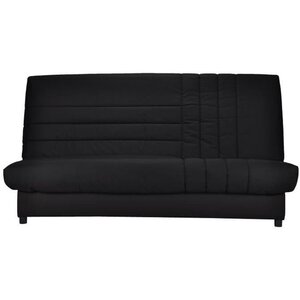 Banquette clic-clac 3 places 192 x 95 cm tissu noir