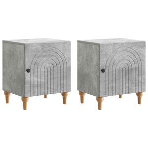 vidaXL Cabinet de chevet 2 Pièces Gris béton 43 x 34 5 x 50 cm