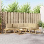 vidaXL Ensemble de canapés d'extérieur 5 Pièce Blanc et Beige