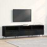 vidaXL Meuble TV Noir 150x30x44 5 cm en bois d'ingénierie