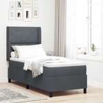 vidaXL Lit à ressorts avec tête de lit Gris foncé 80 x 200 cm Velours