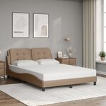vidaXL Lit avec matelas Zadar cappuccino 140x200 cm similicuir