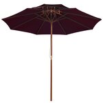 vidaXL Parasol à deux étages avec mât en bois rouge bordeaux 270 cm