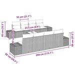 vidaXL Ensemble de Canapé de Jardin de 7 Pièces avec Coussins Noir Rotin Poly