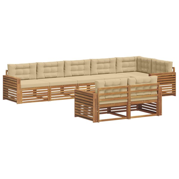 vidaXL Ensemble de canapés d'extérieur 8 pc Naturel et Beige