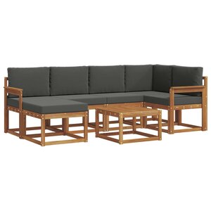 vidaXL Ensemble de canapés d'extérieur 7 pc Naturel et Anthracite
