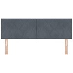 vidaXL Tête de lit en velours gris foncé  design blocs en diamant  160 cm.