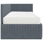 vidaXL Cadre de lit d'angle avec matelas 2 Pièces Gris Velours