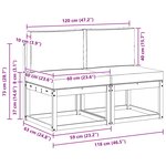 vidaXL 2 pc Sofa de milieu extérieur Bois d'Acacia Massif Blanc