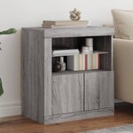 vidaXL Buffet avec lumières LED sonoma gris 60 5x37x67 cm
