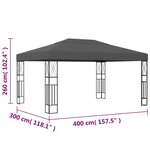 vidaXL Tonnelle 3x4 m Anthracite Tissu