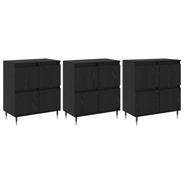 vidaXL Buffets 3 Pièces Chêne noir 180 x 35 x 70 cm Bois d'ingénierie