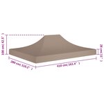 vidaXL Toit de tente de réception 4x3 m Taupe 270 g/m²