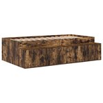 vidaXL Cadre de Lit de Rangement Chêne Fumé 90x190 cm