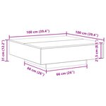 vidaXL Table basse avec lumières LED Chêne artisanal 100x100x31 cm