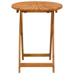 vidaXL Table de jardin pliante Naturel Ø60 x 75 cm