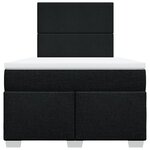 vidaXL Sommier à lattes de lit avec matelas noir 120x190 cm tissu
