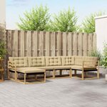 vidaXL Ensemble de canapés d'extérieur 6 Pièces Blanc et Beige