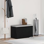 Banc Hall vidaXL Noir Chêne 80x40x45 cm en bois d'ingénierie