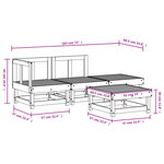 vidaXL Salon de jardin 4 Pièces bois massif de pin