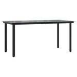 vidaXL Ensemble à manger de jardin et coussins 7 Pièces Noir Rotin PVC