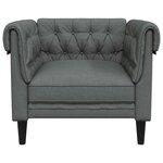 vidaXL Fauteuil Chesterfield gris foncé tissu