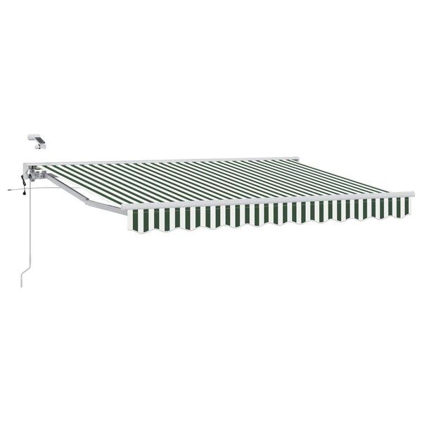 vidaXL Auvent rétractable électrique Vert et blanc 3 x 2 5 m
