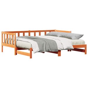 vidaXL Lit de jour avec tiroir Brun cire 203 5 x 184 x 66 cm