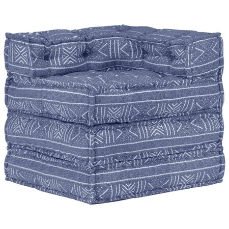 vidaXL Pouf modulaire Indigo Tissu