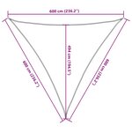 vidaXL Voile d'ombrage 160 g/m² triangulaire sable 6x6x6 m PEHD