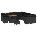 vidaXL Ensemble de canapé de jardin 13 Pièces Noir polyrotin