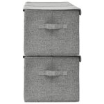 vidaXL Boîtes de rangement 2 Pièces Tissu 50x30x25 cm Gris