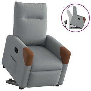 vidaXL Fauteuil inclinable Gris clair Tissu