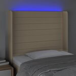 vidaXL Tête de lit à LED Crème 93x16x118/128 cm Tissu