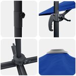vidaXL Parasol cantilever bleu azur Bleu azur