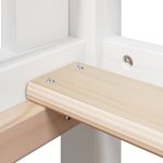 vidaXL Lit superposé et échelle et toit blanc 80x200cm bois pin massif
