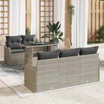 vidaXL Ensemble de canapé de jardin 6 Pièces Gris clair Poly rotin